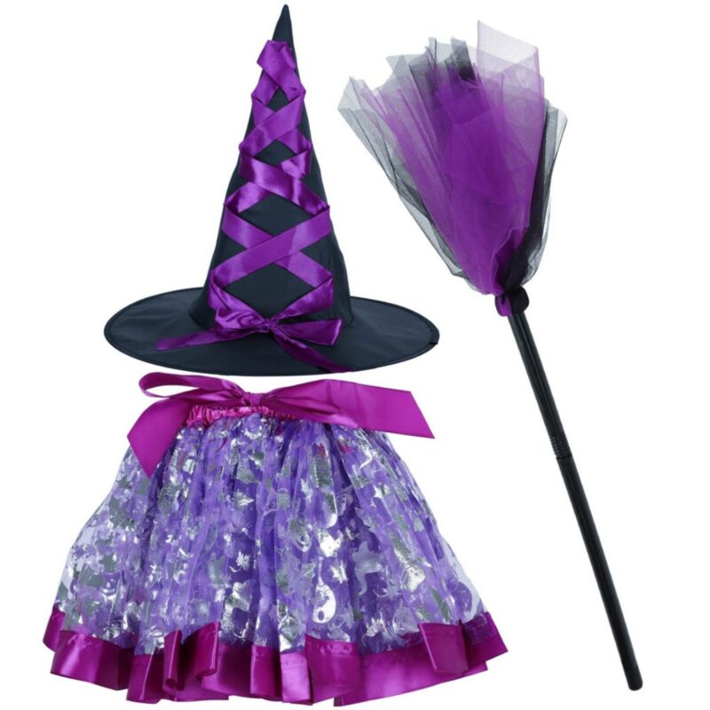 Raganos kostiumas vaikams nuo 3 metų, violetinis