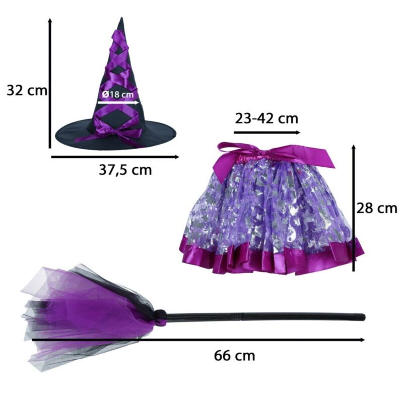 Raganos kostiumas vaikams nuo 3 metų, violetinis