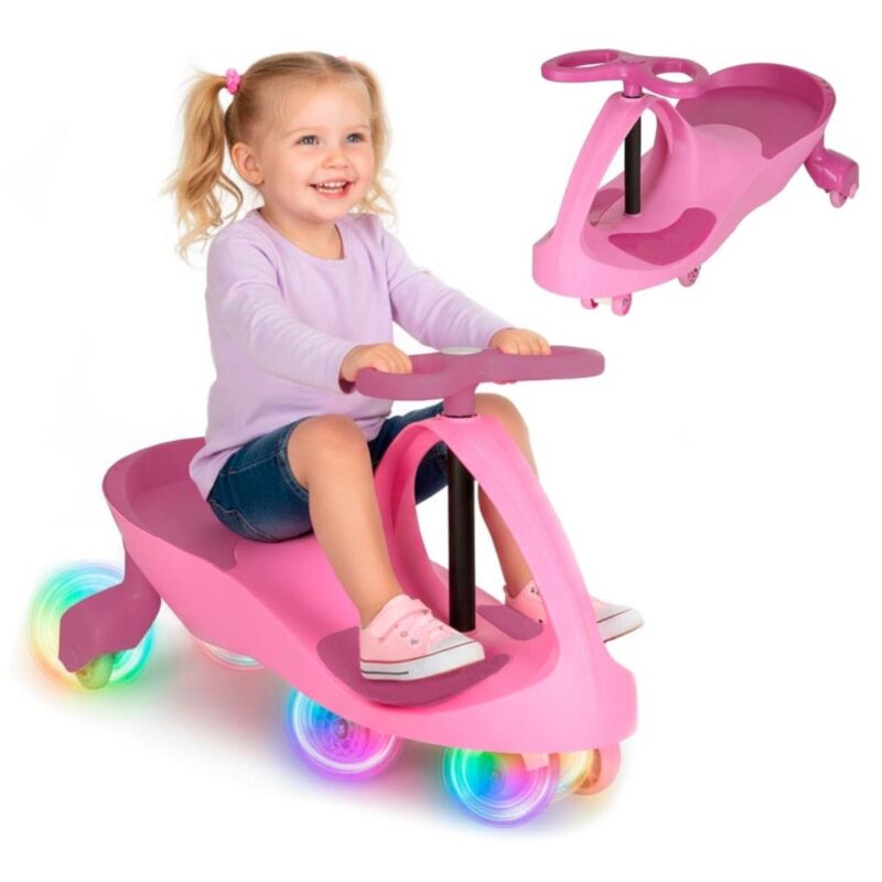 Gravitacinė mašinėlė vaikams su LED ratais, rožinė Gravitacinė mašinėlė vaikams su LED ratais, rožinė