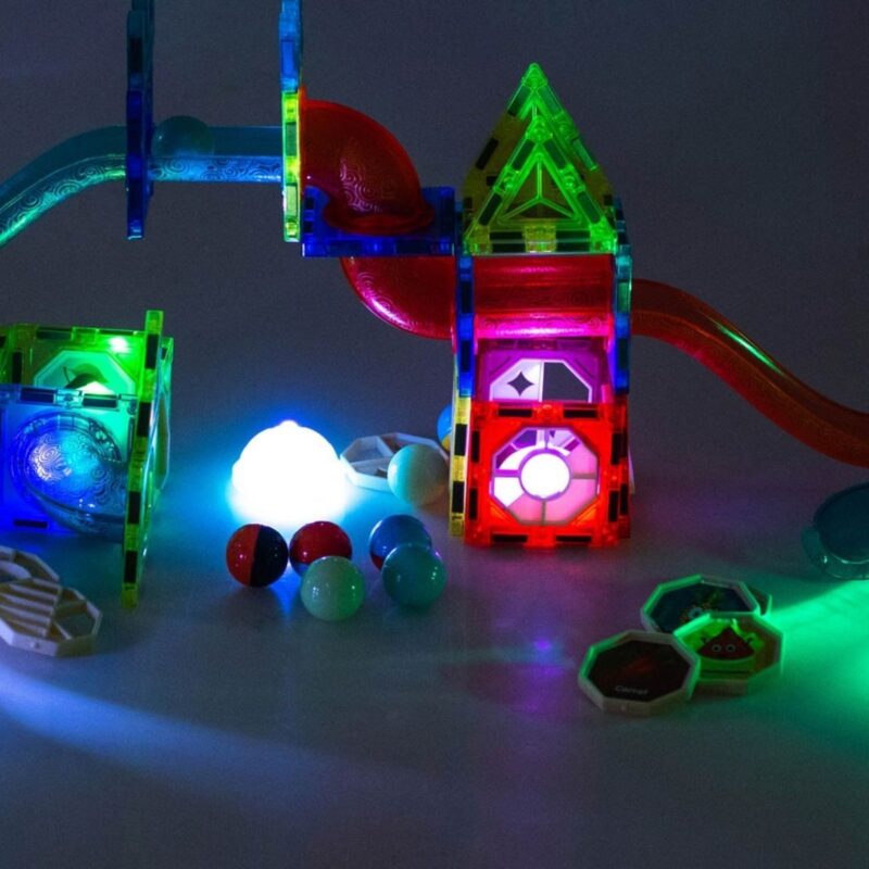 STEM šviečiantis magnetinis konstruktorius „Rutuliukų trasa“