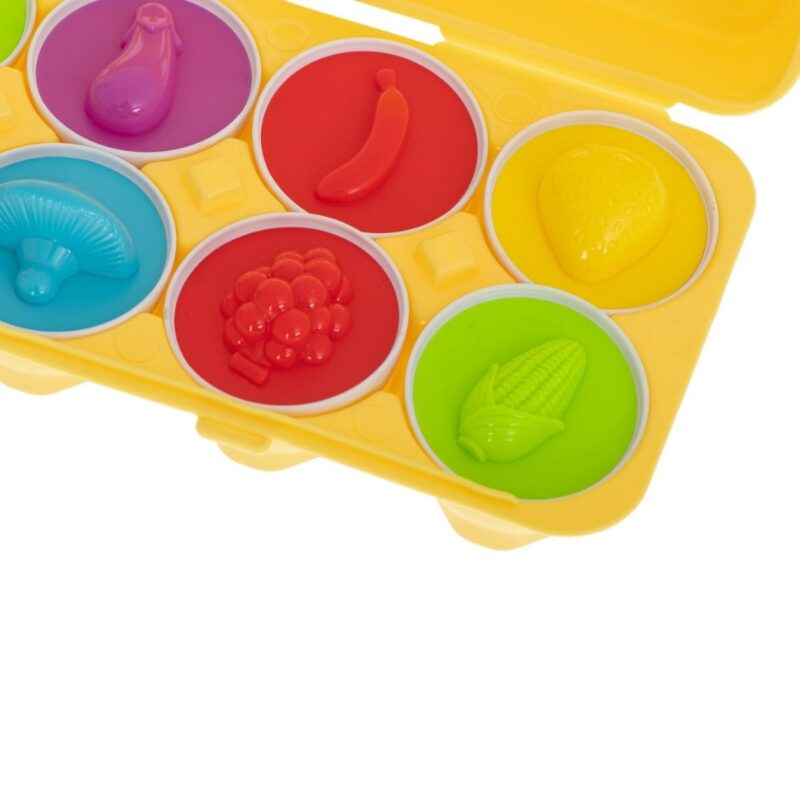 Edukacinė Montessori kiaušinių dėlionė „Daržovės ir vaisiai“