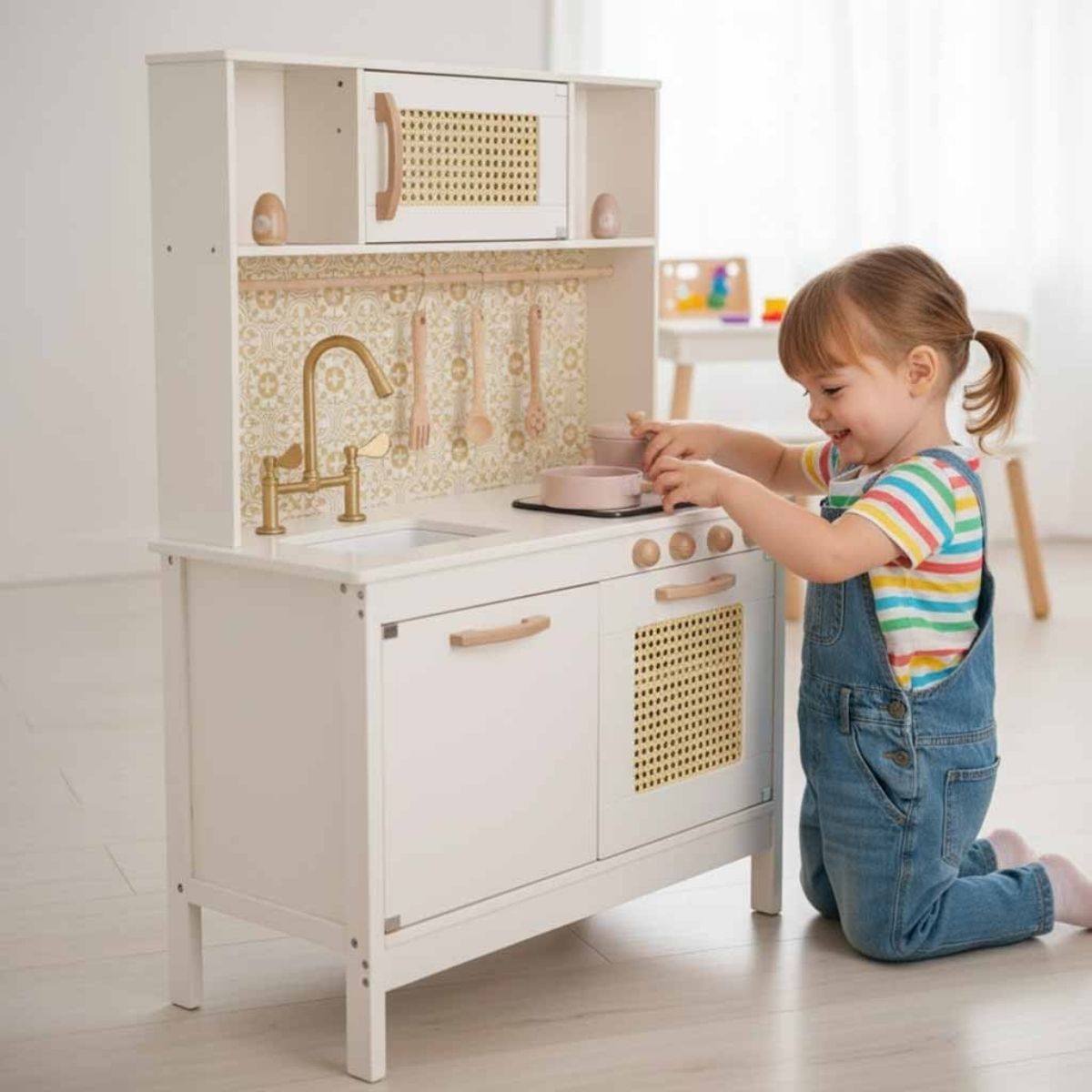 Mergate-zaidzia-su-medine-virtuvele