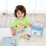 Medinis žaislų rinkinys „Jūros gyventojai“ vaikams