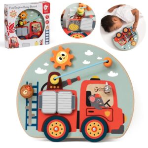 Medinė sensorinė veiklos lenta „Mažasis gaisrininkas“