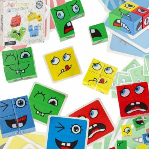 Kaladėlių dėlionė vaikams su kortelėmis „Emocijos“