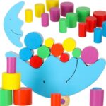 Medinė balansavimo dėlionė vaikams „Mėnulis“