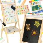 Medinė dvipusė magnetinė lenta su skaitliuku ir priedais