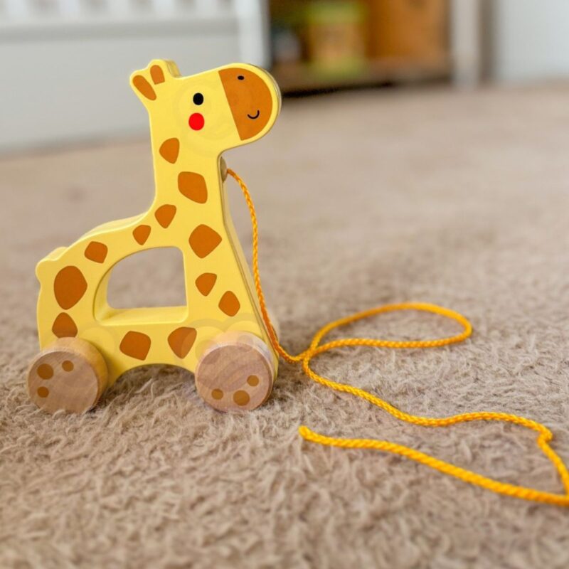 Medinis traukiamas žaislas vaikams "Žirafa" – Tooky Toy