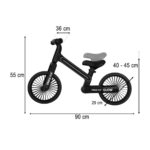 Balansinis dviratis su LED vaikams nuo 2 metų, juodas