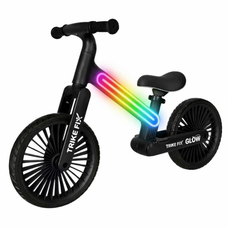 Balansinis dviratis su LED vaikams nuo 2 metų, juodas