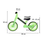 Balansinis dviratis su LED vaikams nuo 2 metų, neoninis