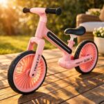 Balansinis dviratis su LED vaikams nuo 2 metų, rožinis