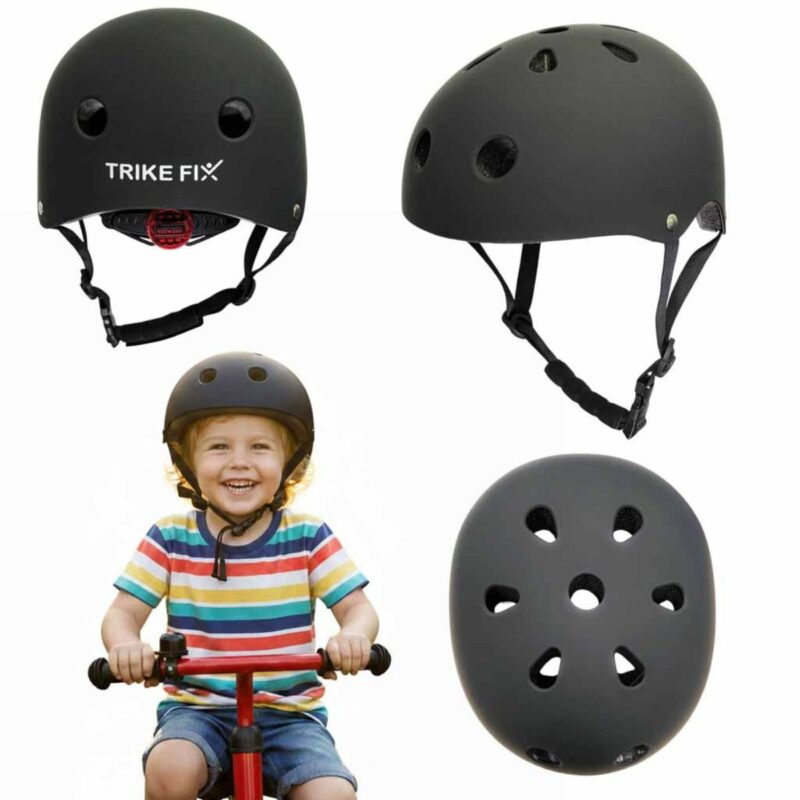 Reguliuojamas šalmas vaikams nuo 2 metų, 55-58cm, juodas