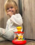 Besisukanti karuselė vaikams "Arkliukai", raudona