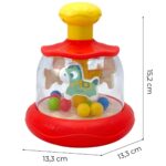 Besisukanti karuselė vaikams "Arkliukai", raudona