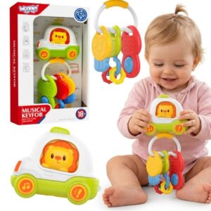 Interaktyvus žaislinis barškutis „Automobilio raktai“ vaikams