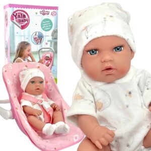 Žaislinis kūdikis ir rožinė nešioklė vaikams