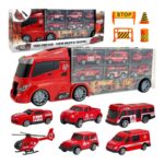 Sunkvežimio-transporterio rinkinys su gaisrinės automobiliai