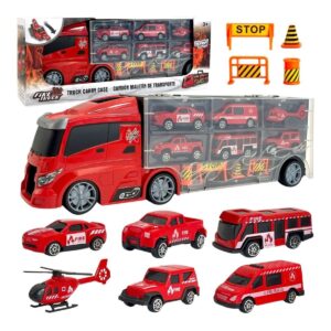 Sunkvežimio-transporterio rinkinys su gaisrinės automobiliai