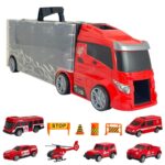 Sunkvežimio-transporterio rinkinys su gaisrinės automobiliai