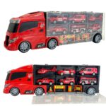 Sunkvežimio-transporterio rinkinys su gaisrinės automobiliai