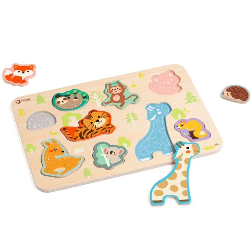 Medinė gyvūnų dėlionė "Zoo" vaikams – Classic World