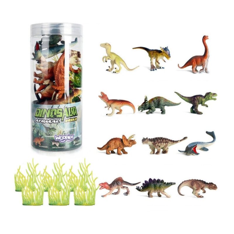 Figūrėlių rinkinys vaikams „Dinozaurai“ (18 vnt.) – Woopie