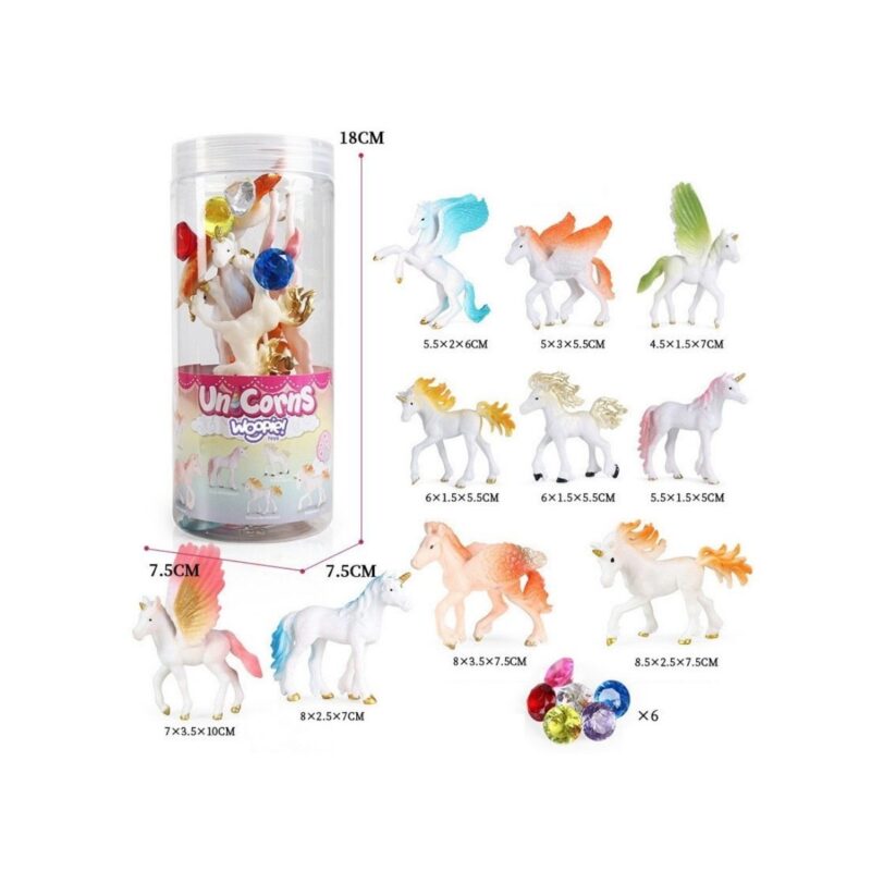 Figūrėlių rinkinys vaikams „Vienaragiai“ (16 vnt.) – Woopie