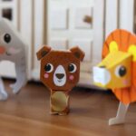 Kūrybinis 3D origami gyvūnų rinkinys vaikams (10 vnt.)