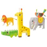 Kūrybinis 3D origami gyvūnų rinkinys vaikams (10 vnt.)