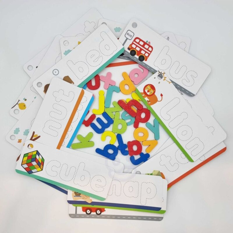 Montessori abėcėlės mokymosi rinkinys vaikams (57 det.)