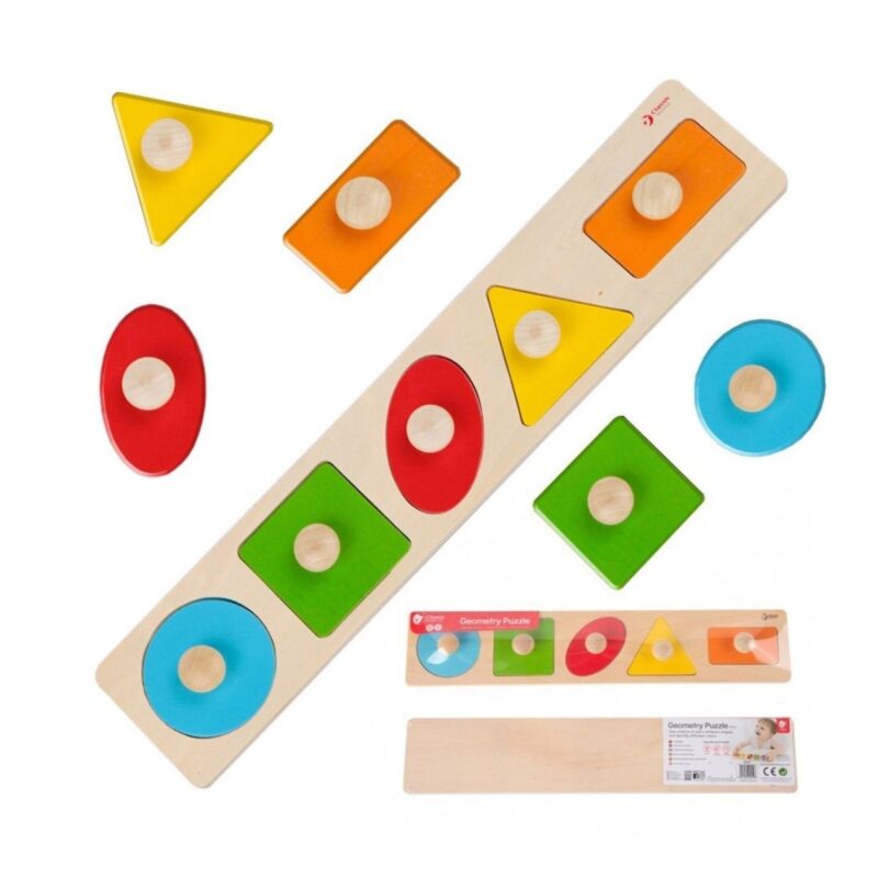 Montessori medinė formų ir spalvų dėlionė vaikams