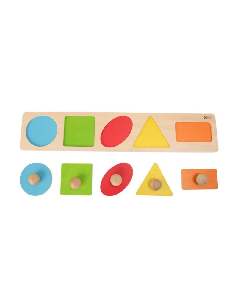 Montessori medinė formų ir spalvų dėlionė vaikams