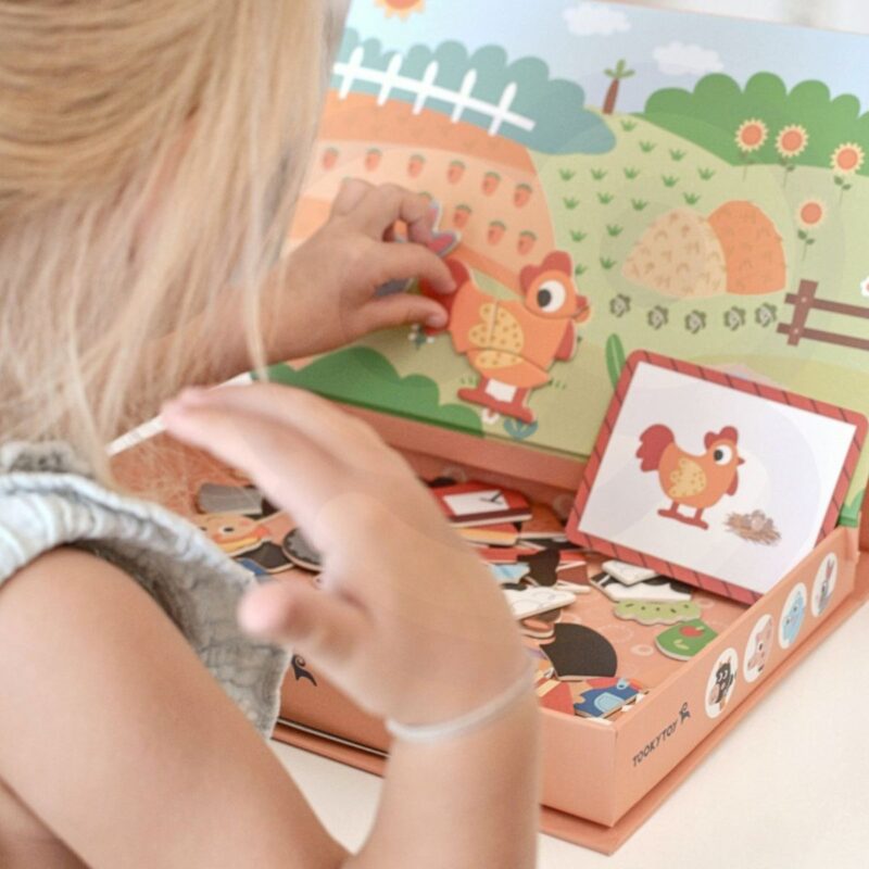 Magnetinė dėlionė Ūkis vaikams – Tooky Toy (73 vnt.)