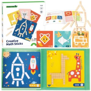 Magnetinių lazdelių dėlionė vaikams – Tooky Toy (49 det.)