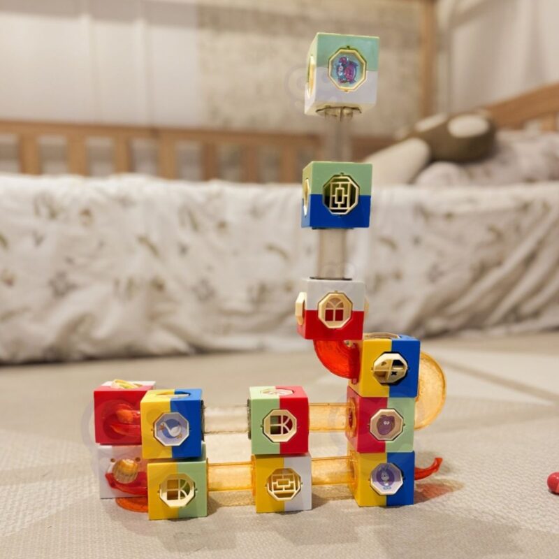 3D blokų konstruktorius su kamuoliukų trasa vaikams – Woopie