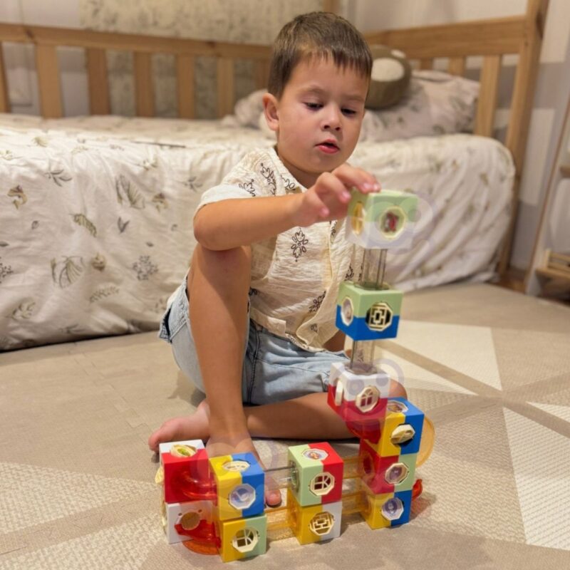 3D blokų konstruktorius su kamuoliukų trasa vaikams – Woopie