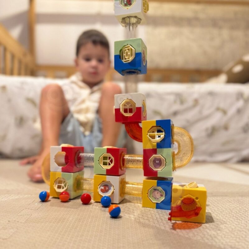 3D blokų konstruktorius su kamuoliukų trasa vaikams – Woopie