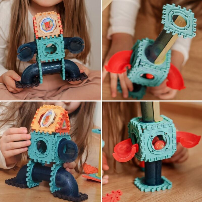Woopie 3D konstruktorius su kamuoliukų trasa (128 det.)