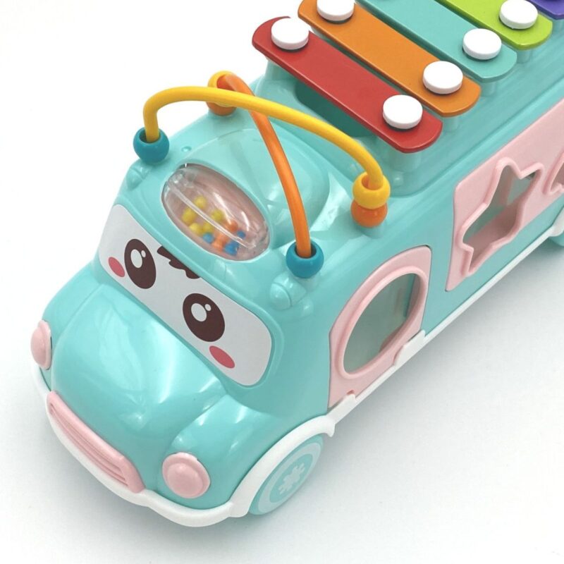 Muzikinis formų rūšiavimo autobusas su ksilofonu vaikams