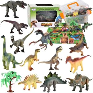 Dinozaurų rinkinys vaikams nuo 3 metų su kilimėliu (23 vnt.)
