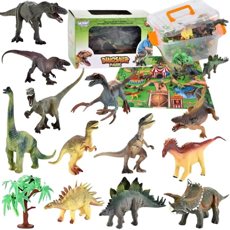 Dinozaurų rinkinys vaikams nuo 3 metų su kilimėliu (23 vnt.) Dinozaurų rinkinys vaikams nuo 3 metų su kilimėliu (23 vnt.)