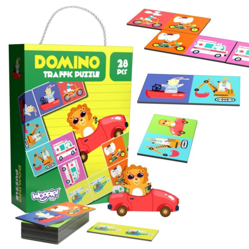 Domino žaidimas vaikams „Transportas ir gyvūnai“ – Woopie
