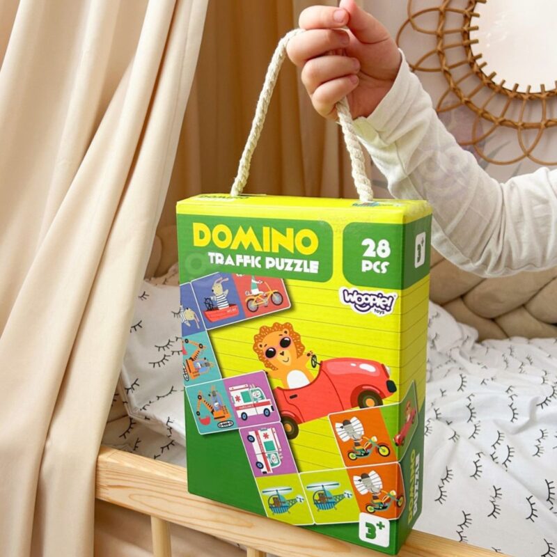 Domino žaidimas vaikams „Transportas ir gyvūnai“ – Woopie