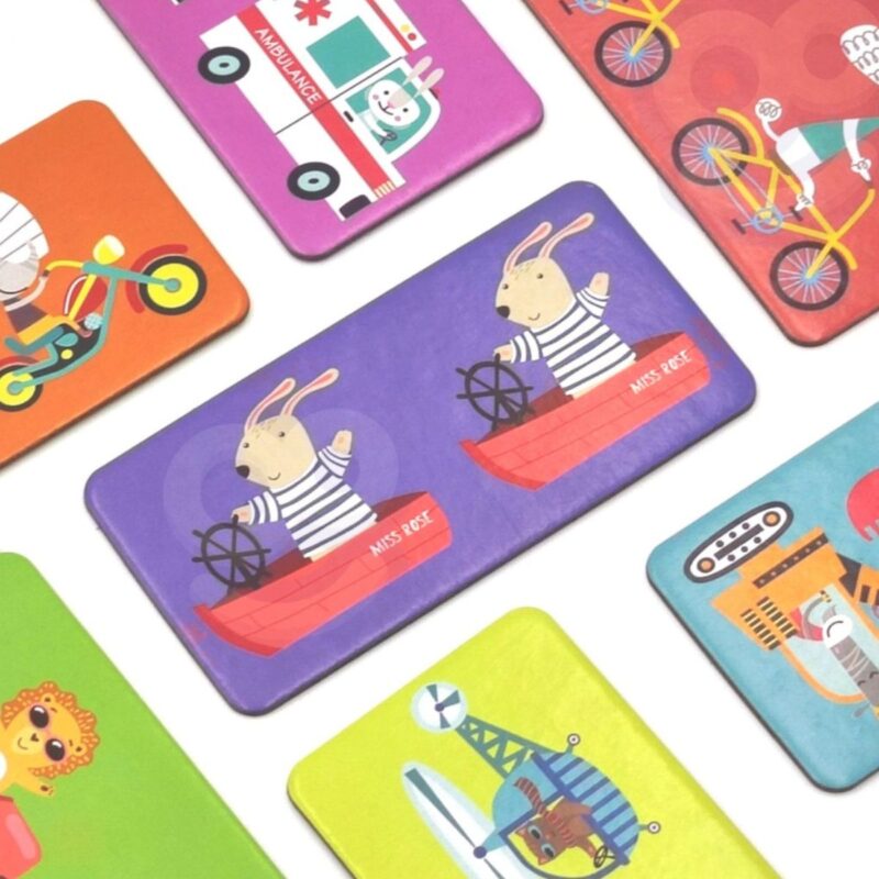 Domino žaidimas vaikams „Transportas ir gyvūnai“ – Woopie