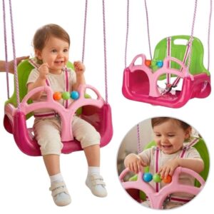 Vaikiškos sūpynės 3in1 rožinės – Woopie
