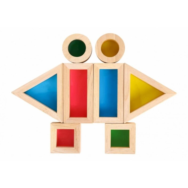 Spalvotos veidrodinės kaladėlės vaikams – Tooky Toy (8 det.)