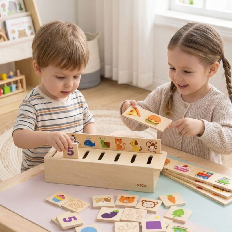 Medinis Montessori edukacinis rūšiuoklis vaikams nuo 3 metų