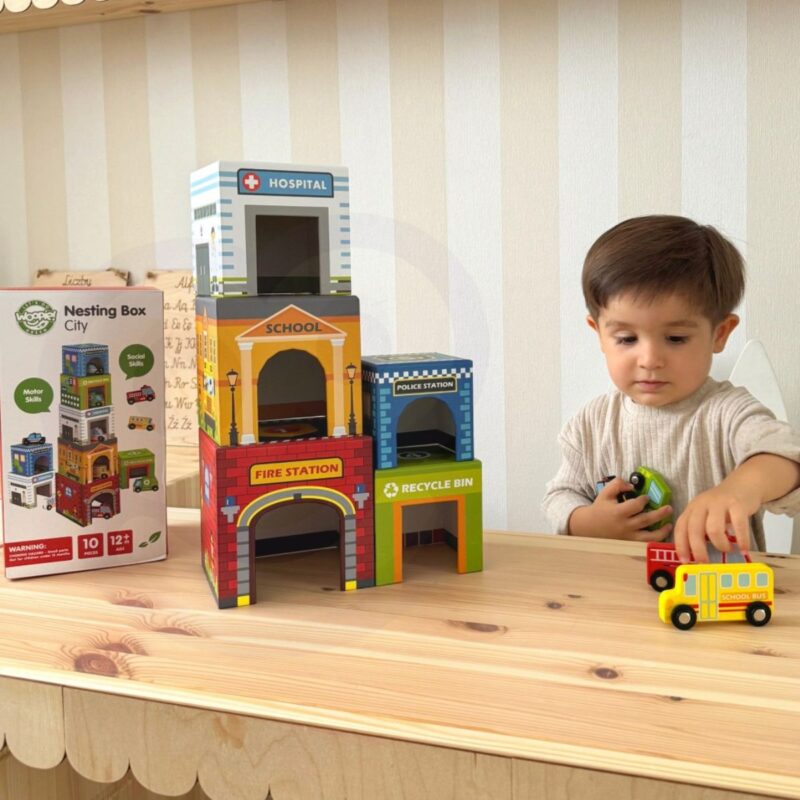 Dėžučių rinkinys vaikams su mašinėlėmis – Woopie Green