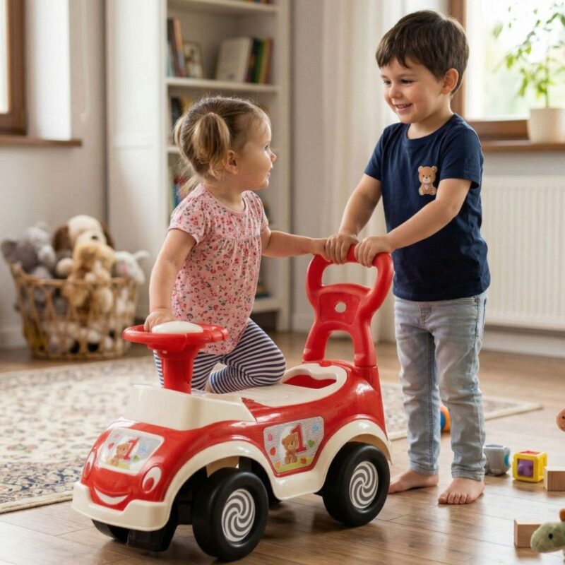 Mašinėlė-rūšiuoklė vaikams nuo 18 mėnesių, raudona – Woopie